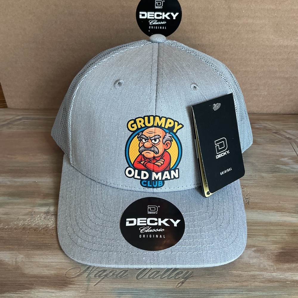 Decky Gray Grumpy Old Man Club Trucker Hat